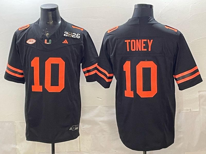 Men 2026 Miami Hurricanes #10 Toney Black 3th generations Limited NCAA Jersey 09